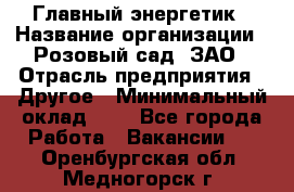 Главный энергетик › Название организации ­ Розовый сад, ЗАО › Отрасль предприятия ­ Другое › Минимальный оклад ­ 1 - Все города Работа » Вакансии   . Оренбургская обл.,Медногорск г.